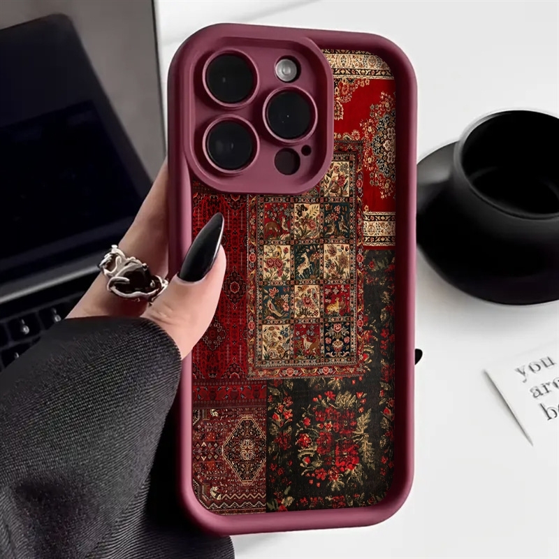 Vintage Floral Pattern Soft Case - Funda de teléfono con diseño de