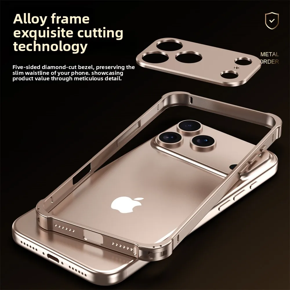 Metal Bumper Aluminum Frame Case - Funda de teléfono con marco de