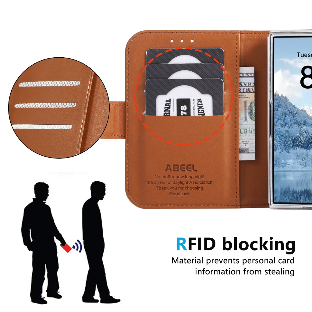 Funda tipo cartera con protecc - Leather Wallet Card Holder Phone Cover reseña y precio