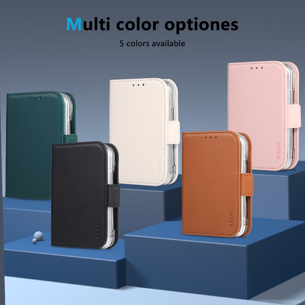 Funda tipo cartera con protecc - Leather Wallet Card Holder Phone Cover reseña y precio