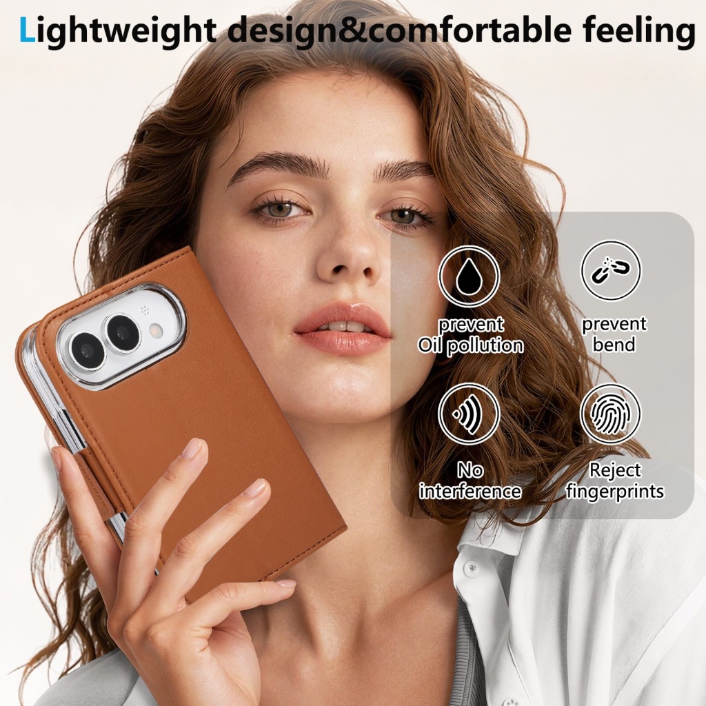 Funda tipo cartera con protecc - Leather Wallet Card Holder Phone Cover reseña y precio