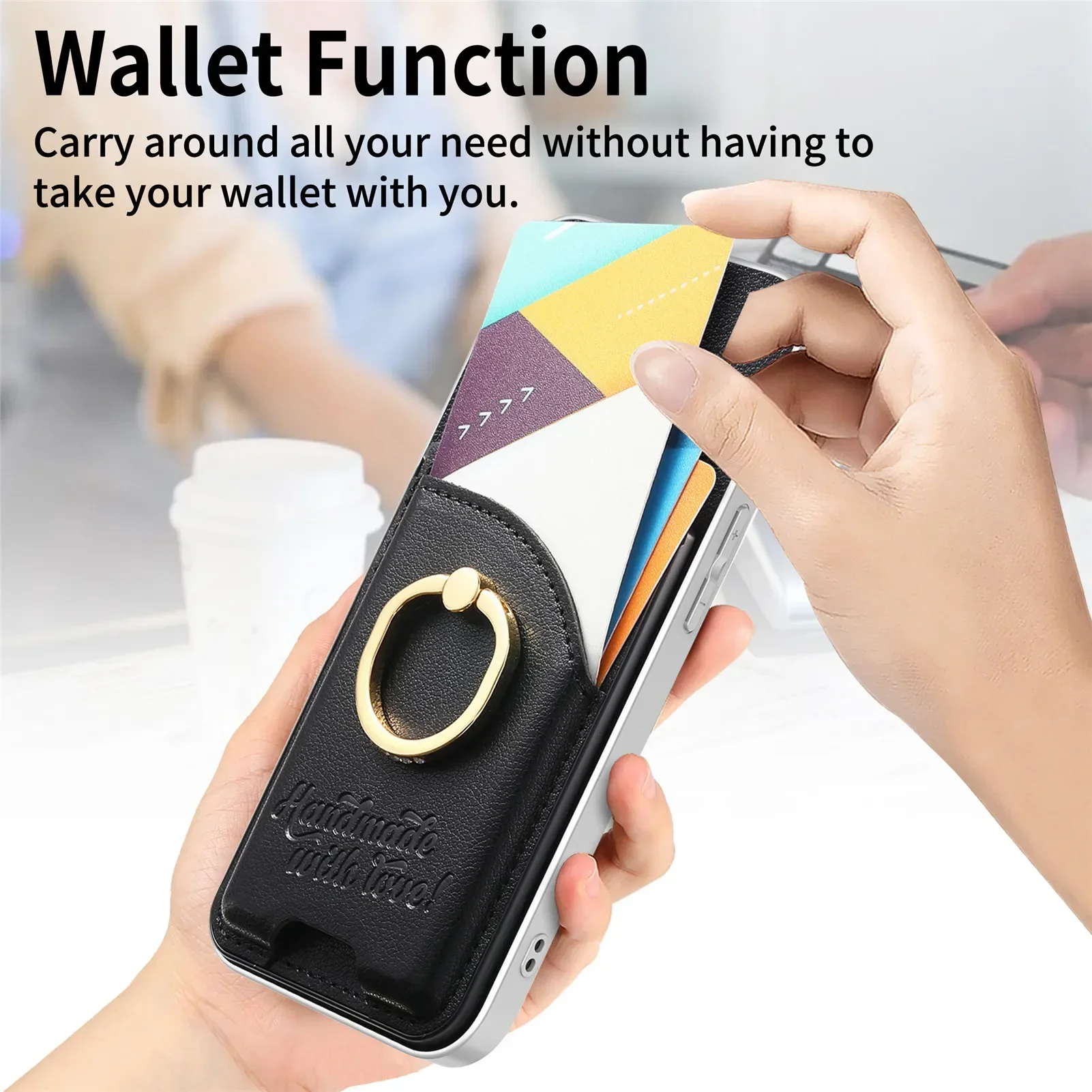 Funda tipo billetera para iPho - Leather Wallet Card Holder Phone Cover reseña y precio
