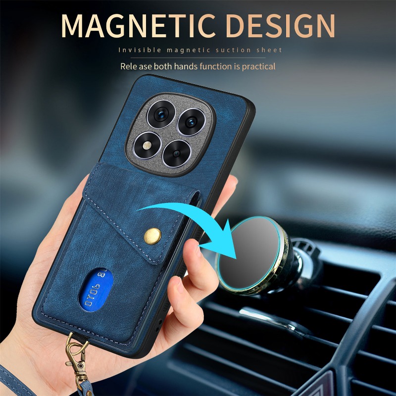 Funda magnética para POCO M8 P - Leather Wallet Card Holder Phone Cover reseña y precio